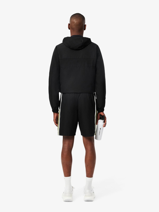 Short tennis léger bandes color-block noir homme - Lacoste