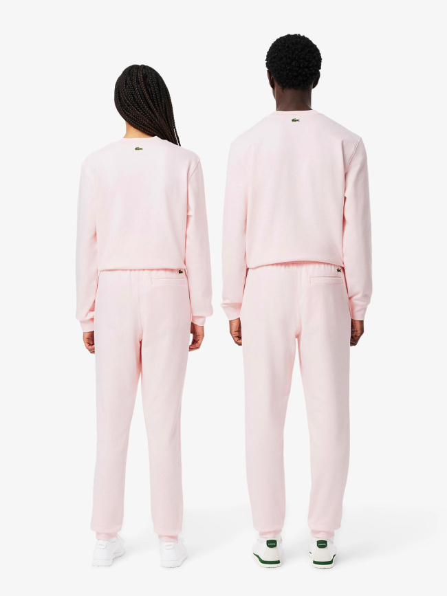 Pantalon jogging molleton soft branding rose homme - Lacoste
