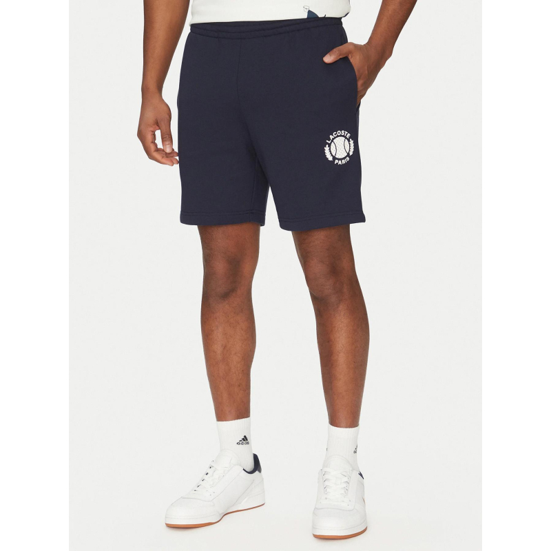 Short jogging paris bright ideas bleu marine homme - Lacoste