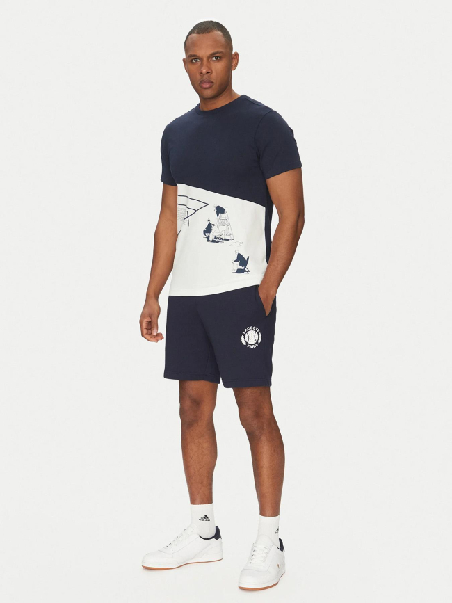 Short jogging paris bright ideas bleu marine homme - Lacoste