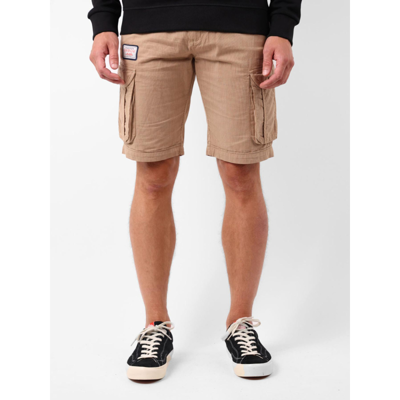 Short cargo rayé avec ceinture orpek marron homme - Oxbow