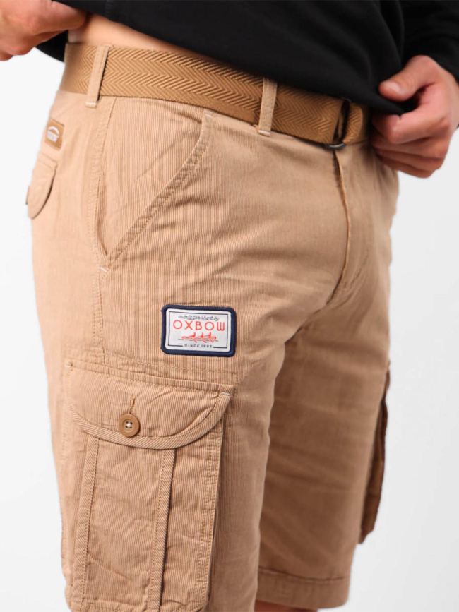 Short cargo rayé avec ceinture orpek marron homme - Oxbow