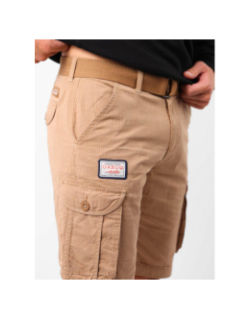 Short cargo rayé avec ceinture orpek marron homme - Oxbow