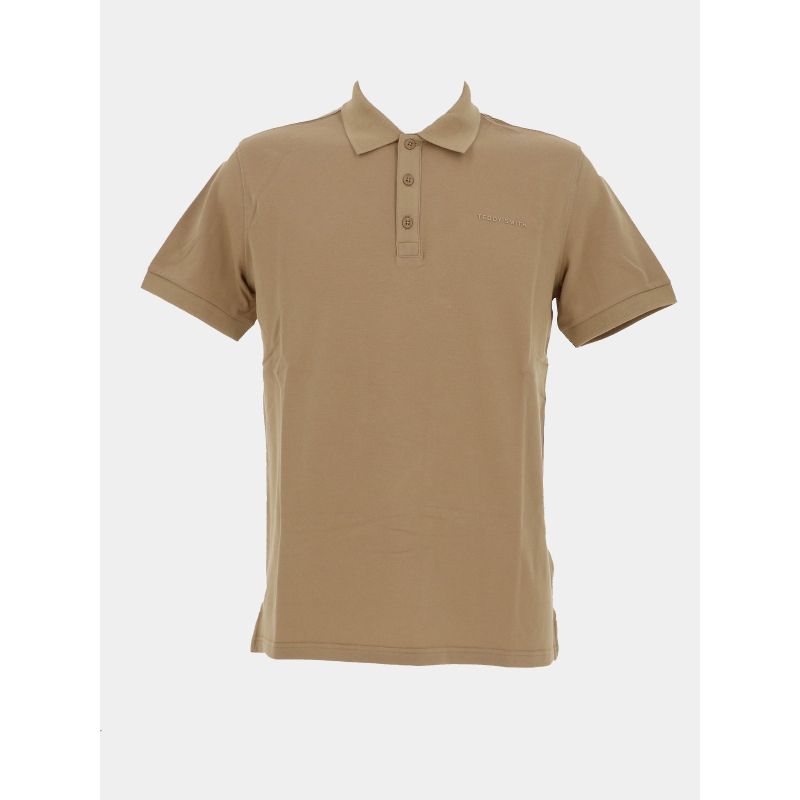 Polo uni alban beige homme - Teddy Smith