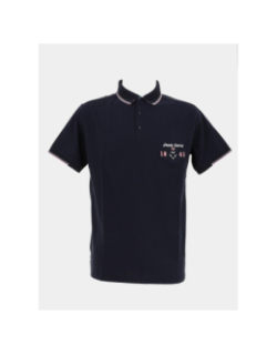 Polo à manches courtes patch aop floral marine homme - Union Black