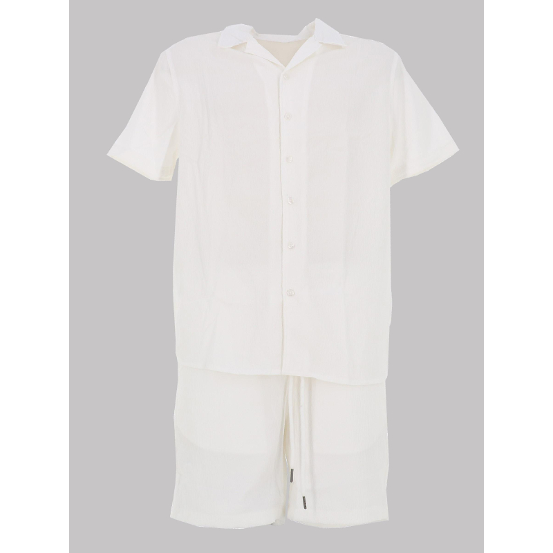 Ensemble chemise bermuda blanc homme - Rms 26