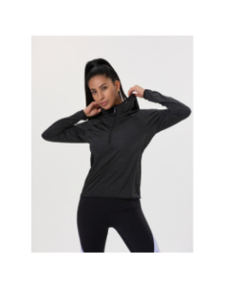 Haut de running zippé à capuche maakala noir femme - Rukka