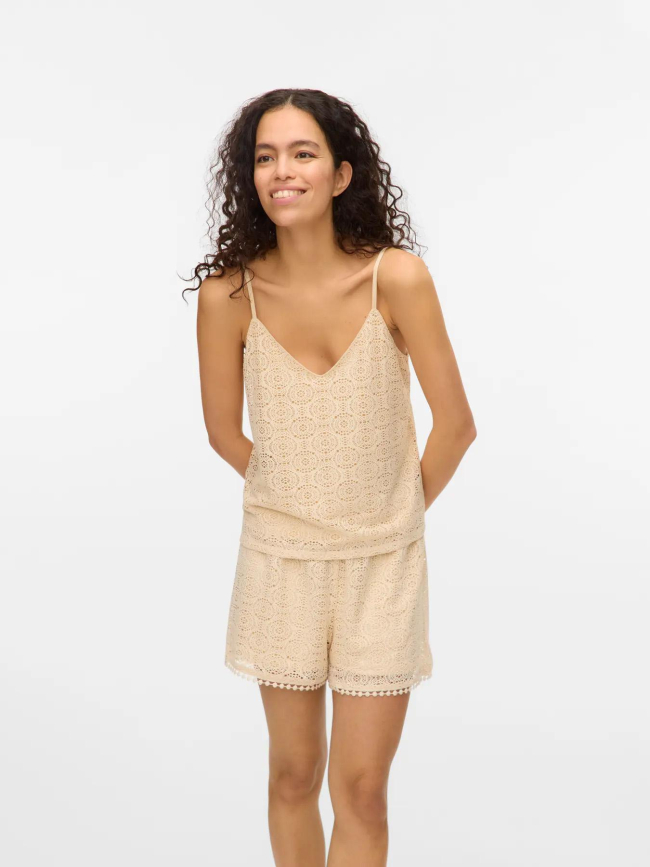 Débardeur dentelle maya beige femme - Vero Moda