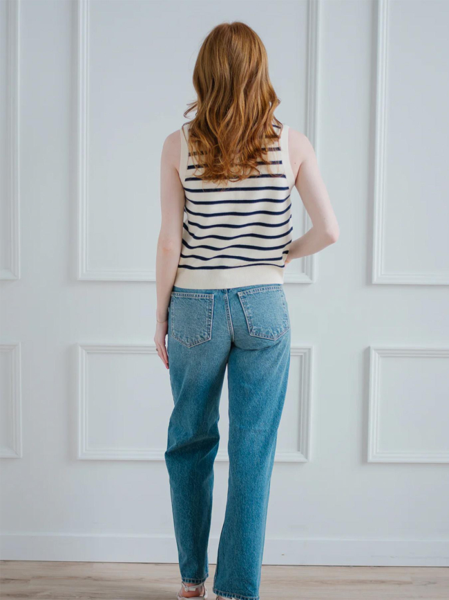 Gilet sans manche rayé saba blanc bleu femme - Vero Moda