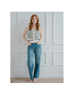 Gilet sans manche rayé saba blanc bleu femme - Vero Moda