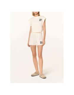 Short jogging daizy blanc écru femme - Hugo