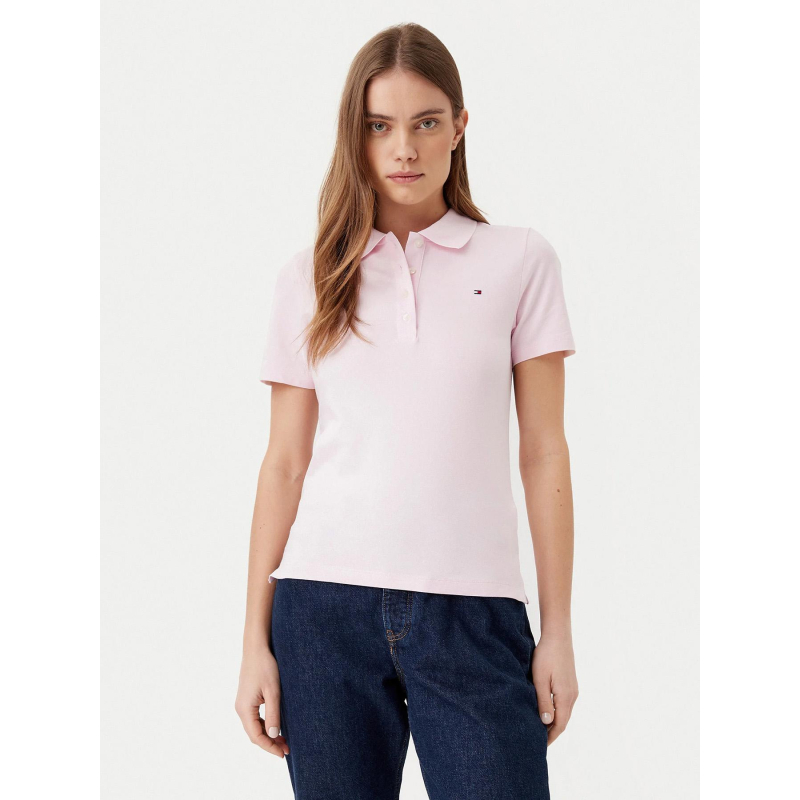 Polo slim 1985 piqué rose femme - Tommy Hilfiger