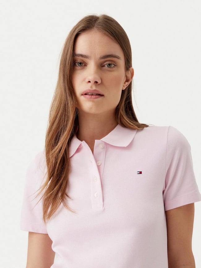 Polo slim 1985 piqué rose femme - Tommy Hilfiger