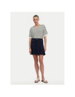 Polo en maille rayé blanc femme - Tommy Hilfiger