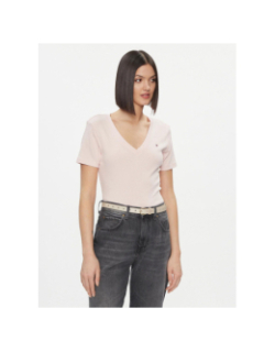 T-shirt col v slim cody rose femme - Tommy Hilfiger
