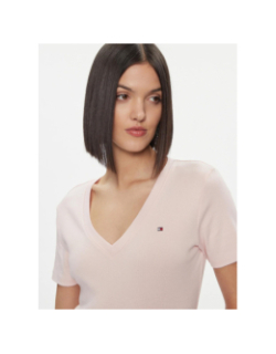 T-shirt col v slim cody rose femme - Tommy Hilfiger