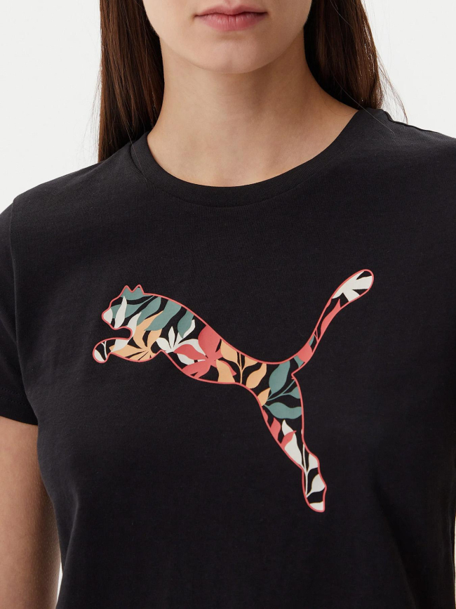 T-shirt à manches courtes graphics floral noir femme - Puma