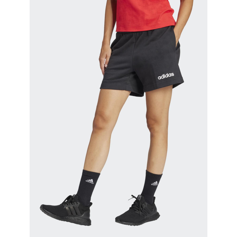 Short de sport molleton lin ft noir femme - Adidas