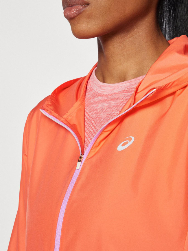 Veste de running zippé à capuche core corail femme - Asics