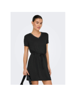 Robe col v pailleté dalila noir femme - Jdy