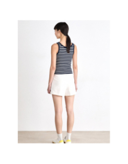 Débardeur côtelé boutonné rayé bleu marine femme - Tommy Jeans