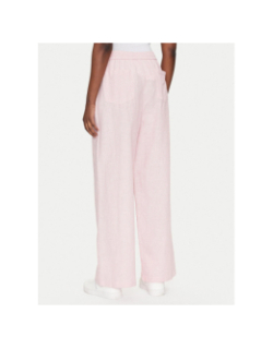 Pantalon rayé en lin rouge femme - Tommy Jeans