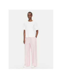 Pantalon rayé en lin rouge femme - Tommy Jeans