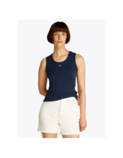 Débardeur côtelé essential rib bleu marine femme - Tommy Jeans