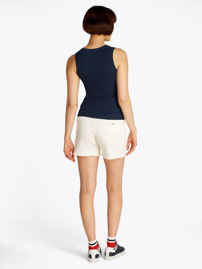Débardeur côtelé essential rib bleu marine femme - Tommy Jeans