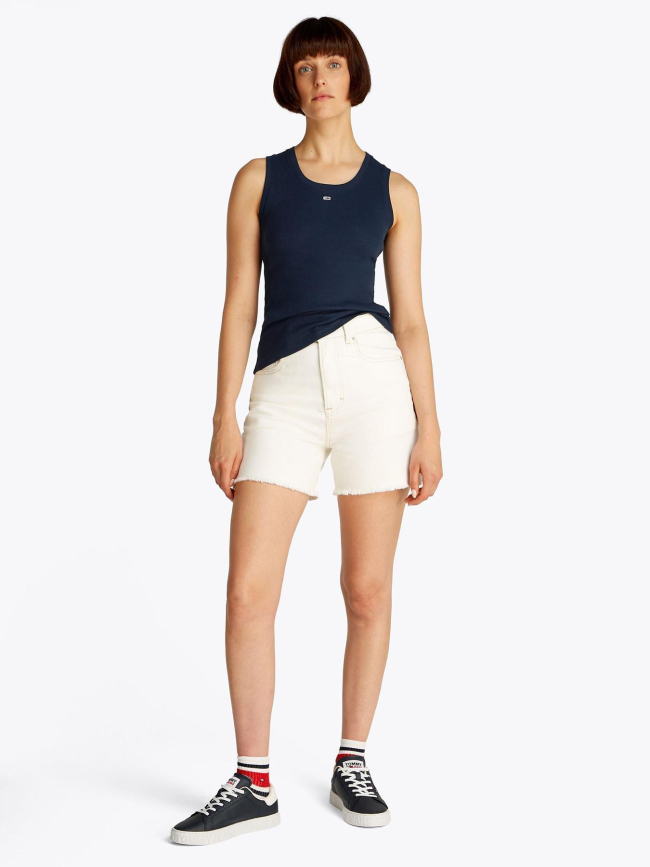 Débardeur côtelé essential rib bleu marine femme - Tommy Jeans
