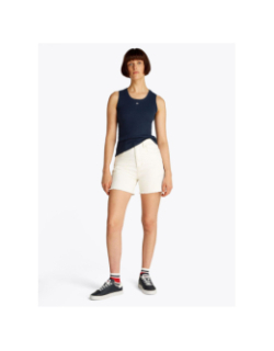 Débardeur côtelé essential rib bleu marine femme - Tommy Jeans