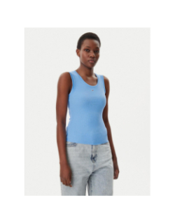 Débardeur côtelé essential bleu femme - Tommy Jeans