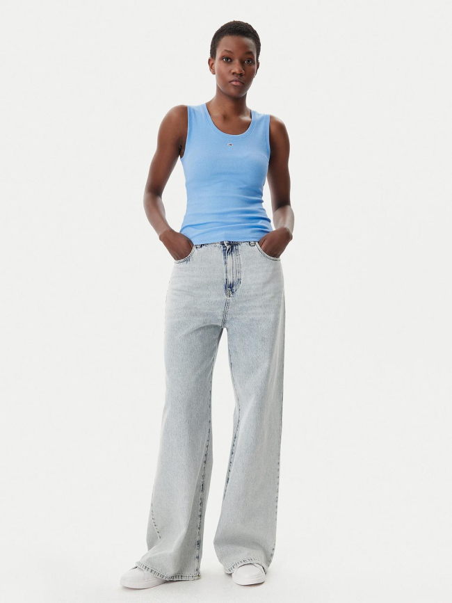 Débardeur côtelé essential bleu femme - Tommy Jeans