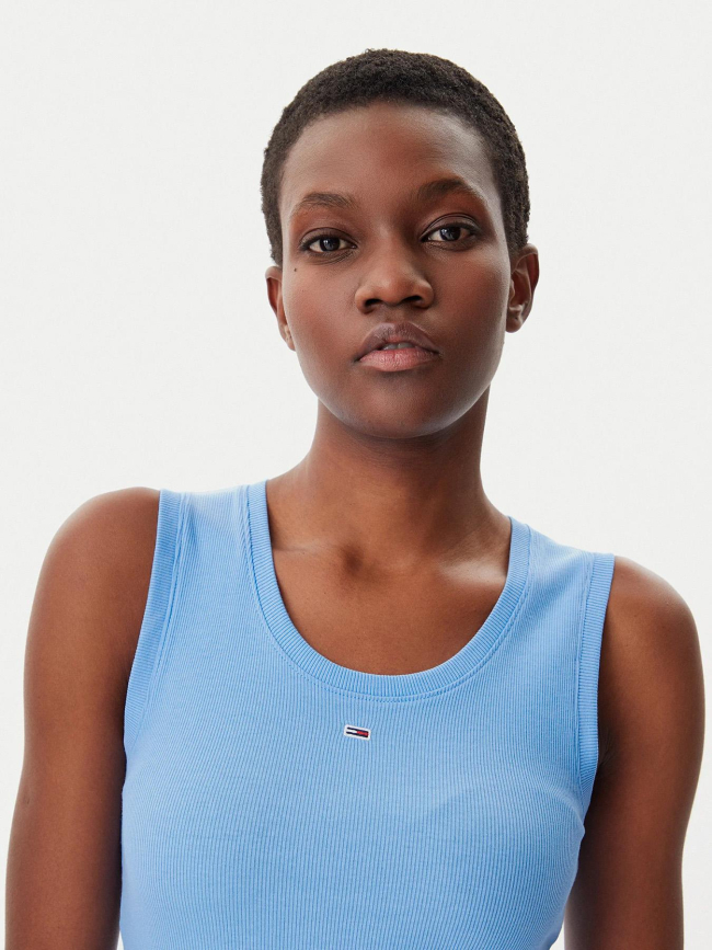 Débardeur côtelé essential bleu femme - Tommy Jeans