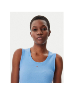 Débardeur côtelé essential bleu femme - Tommy Jeans