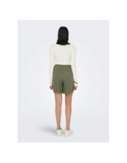 Short fluide lin siesta kaki femme - Only