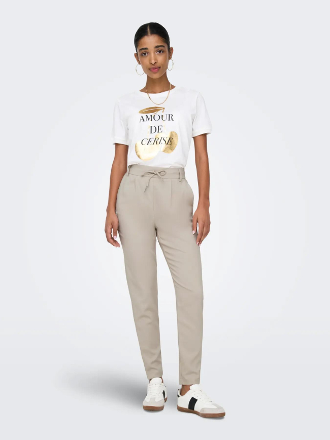 Pantalon poptrash aiden beige femme - Only