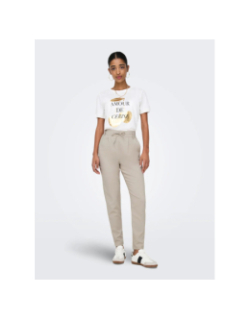 Pantalon poptrash aiden beige femme - Only