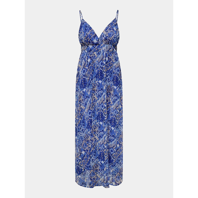 Robe longue imprimée vikki life bleu femme - Only