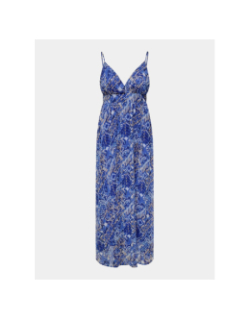 Robe longue imprimée vikki life bleu femme - Only
