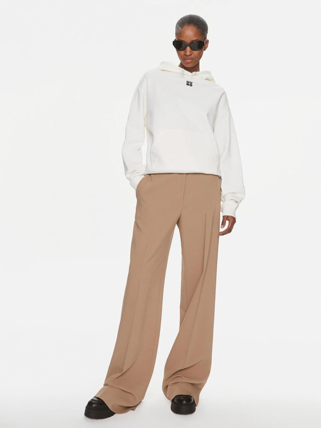 Sweat à capuche delfinia open écru blanc femme - Hugo