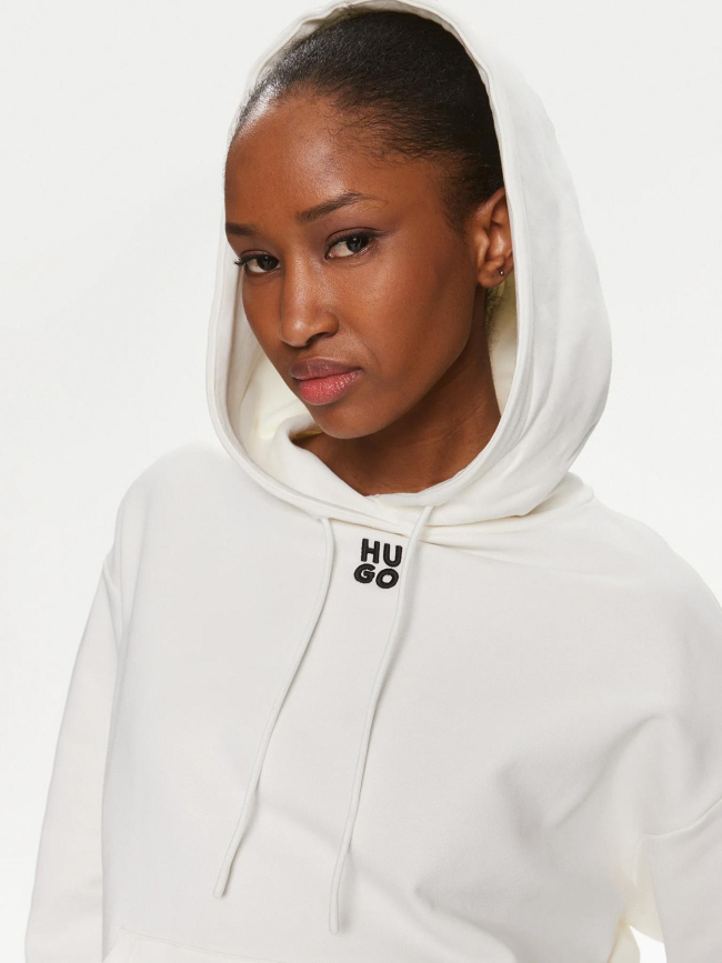 Sweat à capuche delfinia open écru blanc femme - Hugo