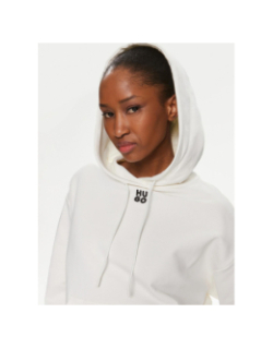 Sweat à capuche delfinia open écru blanc femme - Hugo