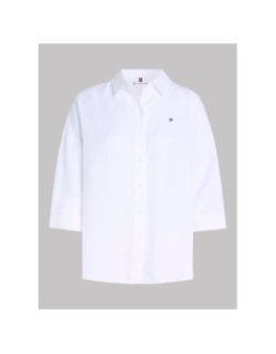 Chemise en lin loose 3/4 blanc femme - Tommy Hilfiger