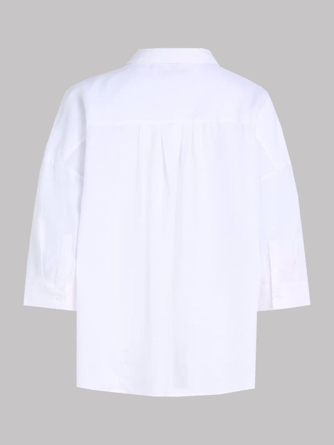 Chemise en lin loose 3/4 blanc femme - Tommy Hilfiger