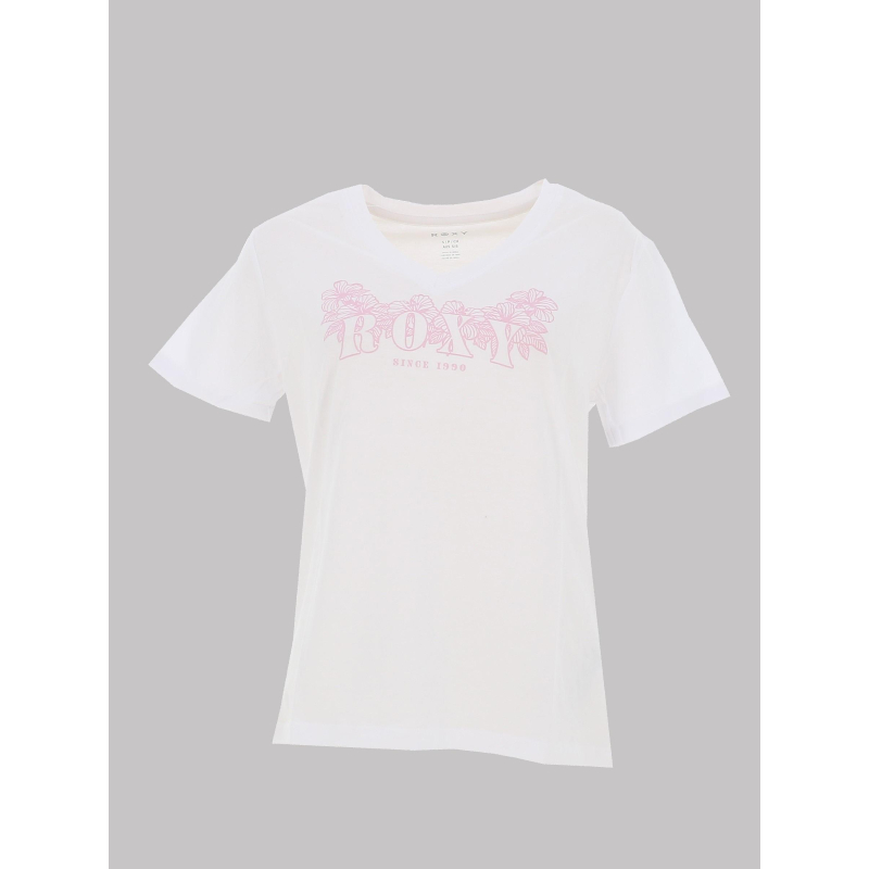 T-shirt col v à manches courtes sparkle blanc femme - Roxy