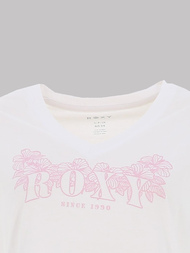 T-shirt col v à manches courtes sparkle blanc femme - Roxy