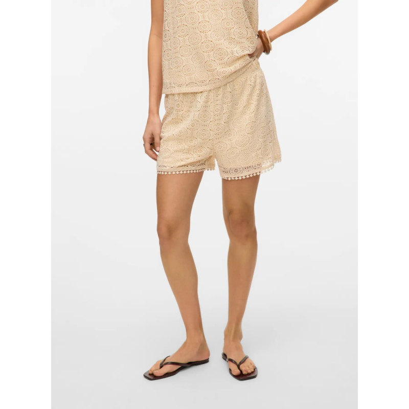 Short dentelle maya beige femme - Vero Moda