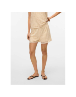 Short dentelle maya beige femme - Vero Moda
