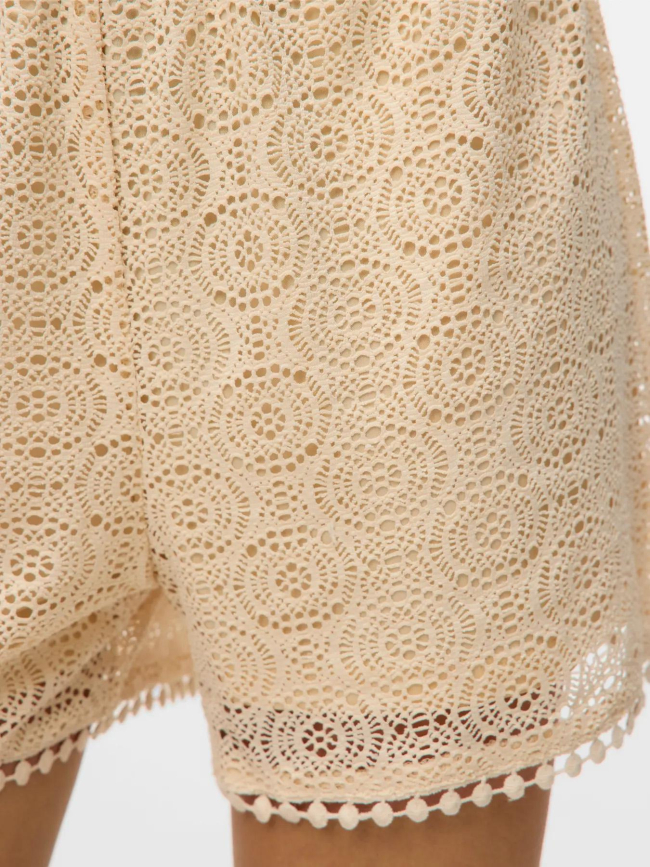 Short dentelle maya beige femme - Vero Moda